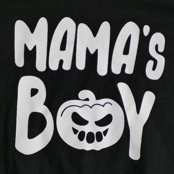 NWT Shein Size 18-24M Onesie Black 'Mama's Boy' Pumpkin' snap button closure - Picture 4 of 14